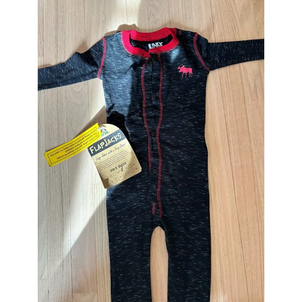 NWT Lazy One Flapjacks Long Johns With a Trap Door 4T